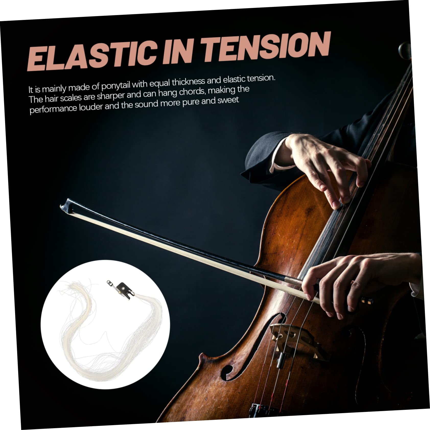 Coda Violino Naturale Cavallo Accessorio Per Strumenti Musicali Facile Da Installare Per Violinisti Principianti e Professionisti