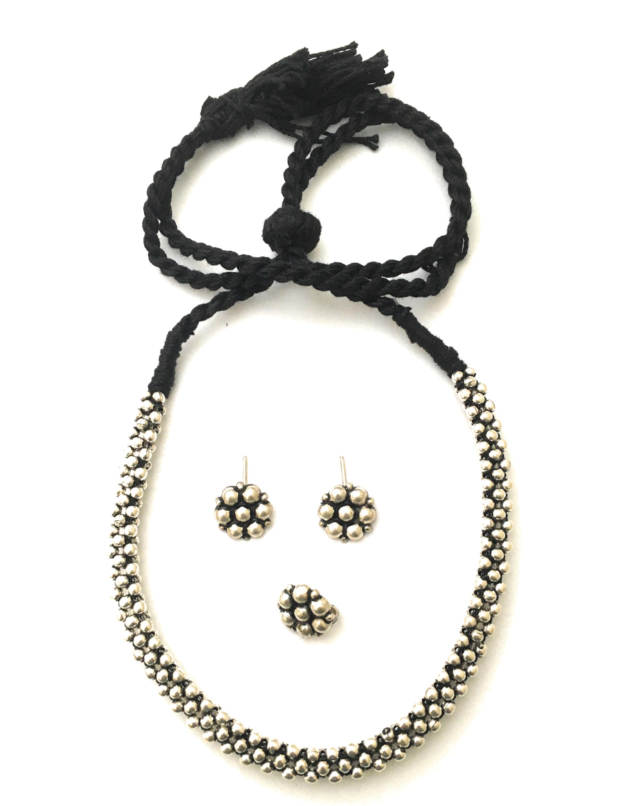Sasitrends German Silver Oxidised Jewellery Set with AD Stones for Women & Girls - Traditional Elegance for Every Occasion (B0CKZ9RRL2) Amazon Price History, Amazon Price Tracker