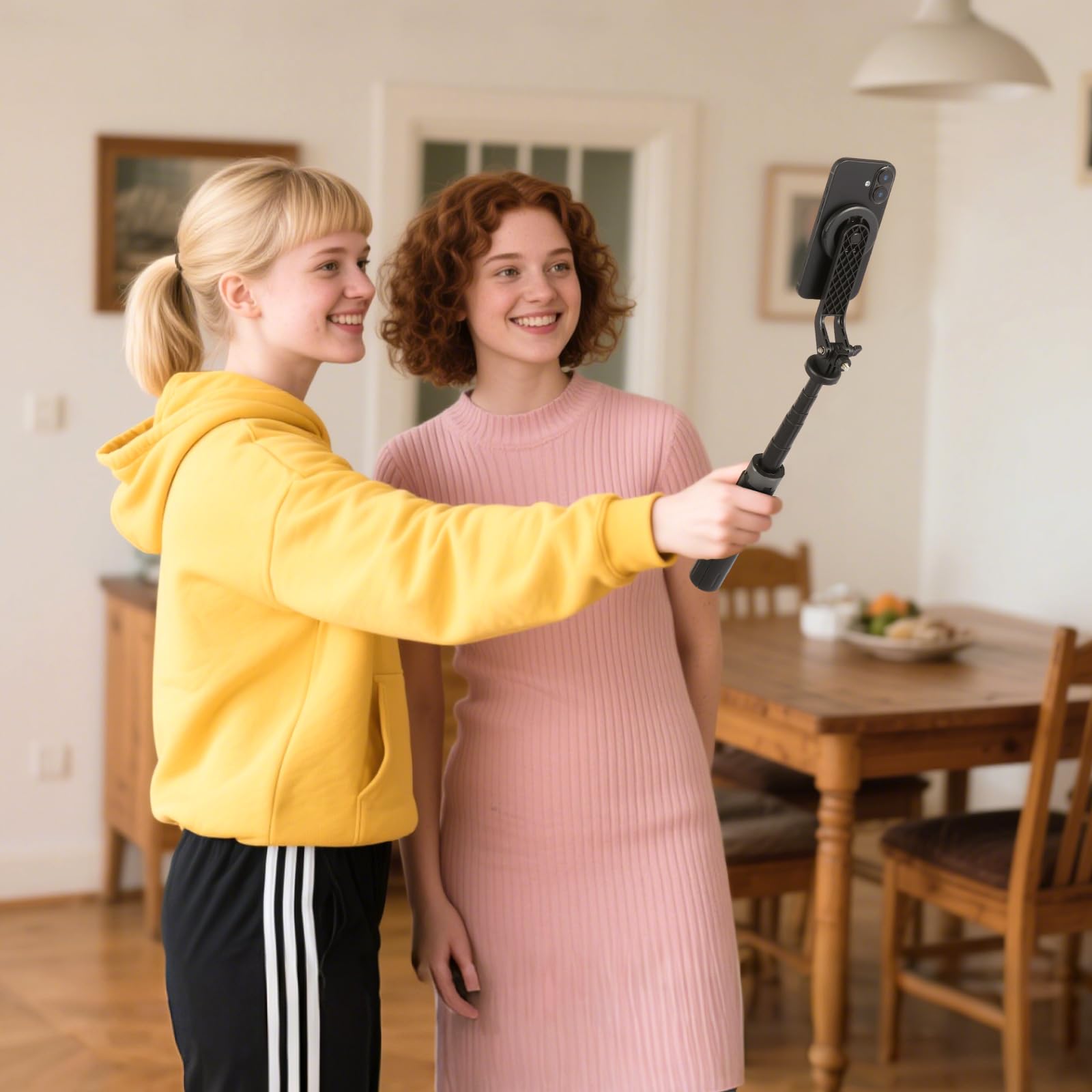Perche à selfie magnétique pour iPhone, trépied de voyage pour iPhone, support de téléphone portable magnétique extensible pour photographie, enregistrement vidéo, diffusion en direct