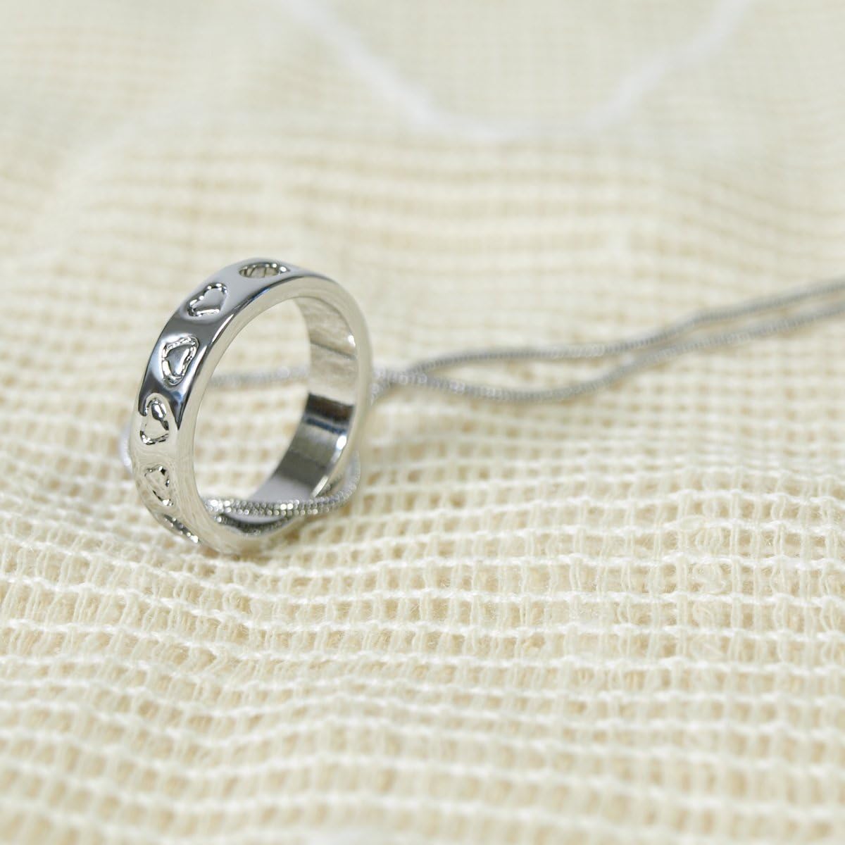 Wrapables True Love Ring Necklace with White Crystal Earrings Jewelry Set