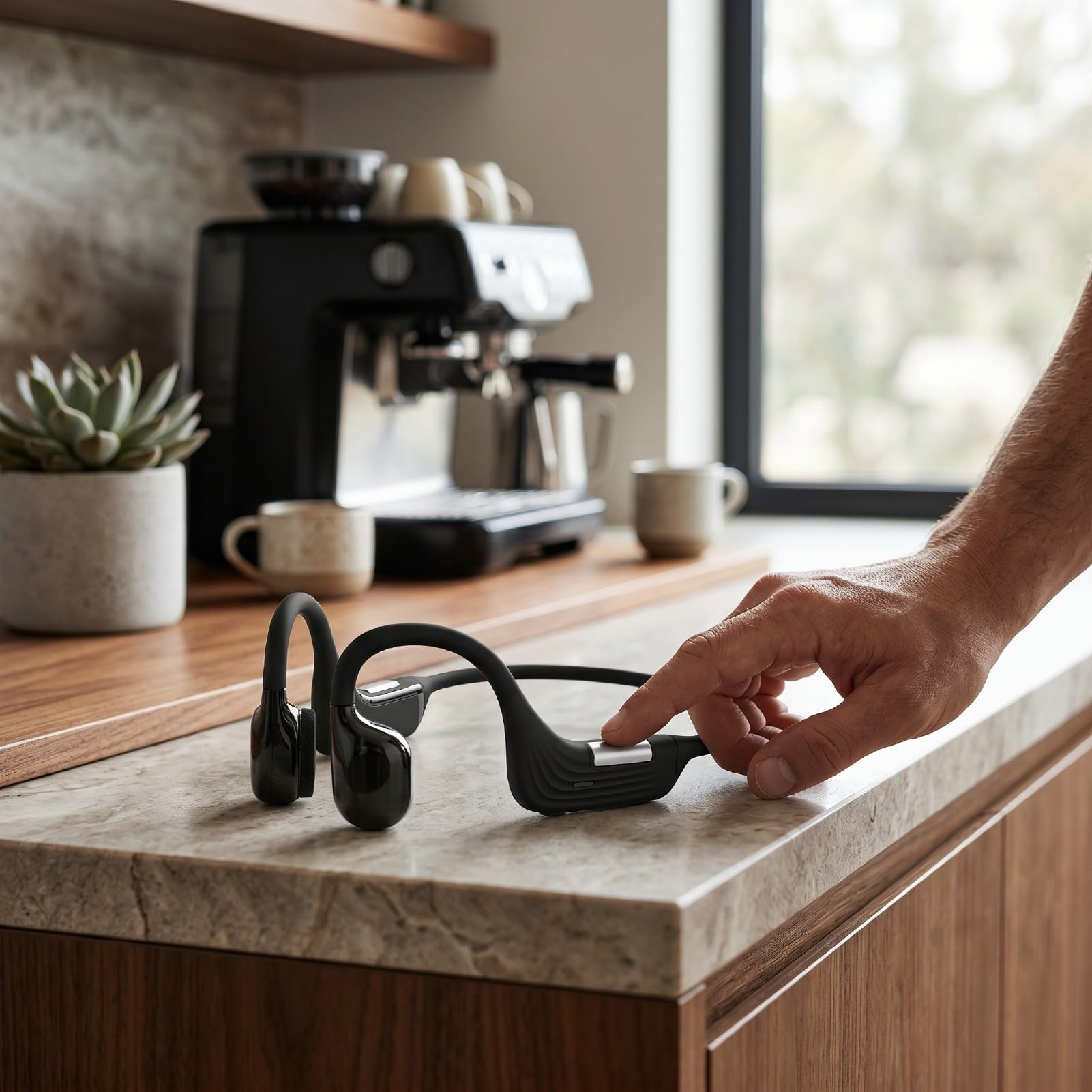 lyrlody Cuffie a Conduzione Ossea Cuffie Auricolari Aperte Bluetooth 5.1 Stereo Wireless in Silicone con Design Resistente Al Sudore Suono Chiaro Portata 10 M per Allenamenti Sportivi Chiamate in