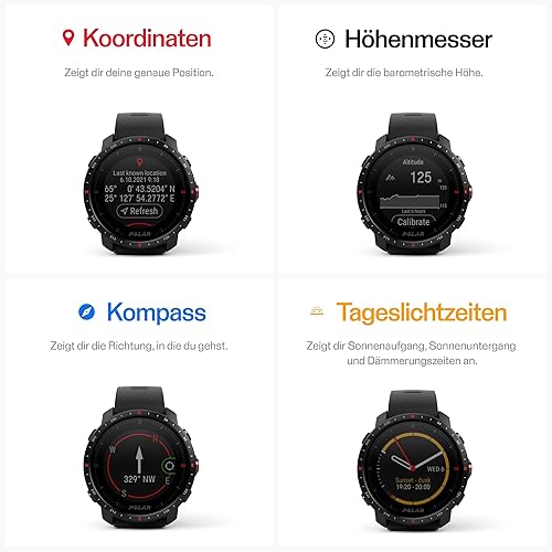 Miniatura 6 de POLAR Grit X Pro - Reloj inteligente multideportivo con GPS, durabilidad militar, cristal de zafiro, frecuencia cardíaca basada en la muñeca,