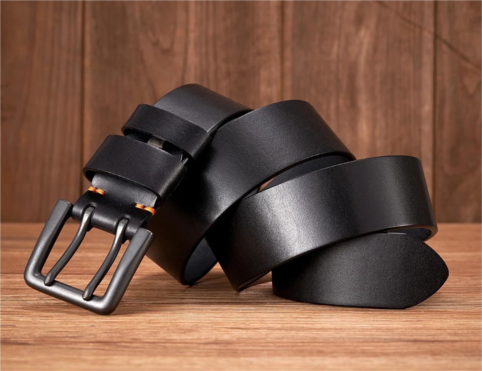 1 stücke Echtes Leder Gürtel for Männer Männlich Gürtel Doppel Pin Schnalle Cowboy Jeans Strap Gürtel(Red Brown,120cm)