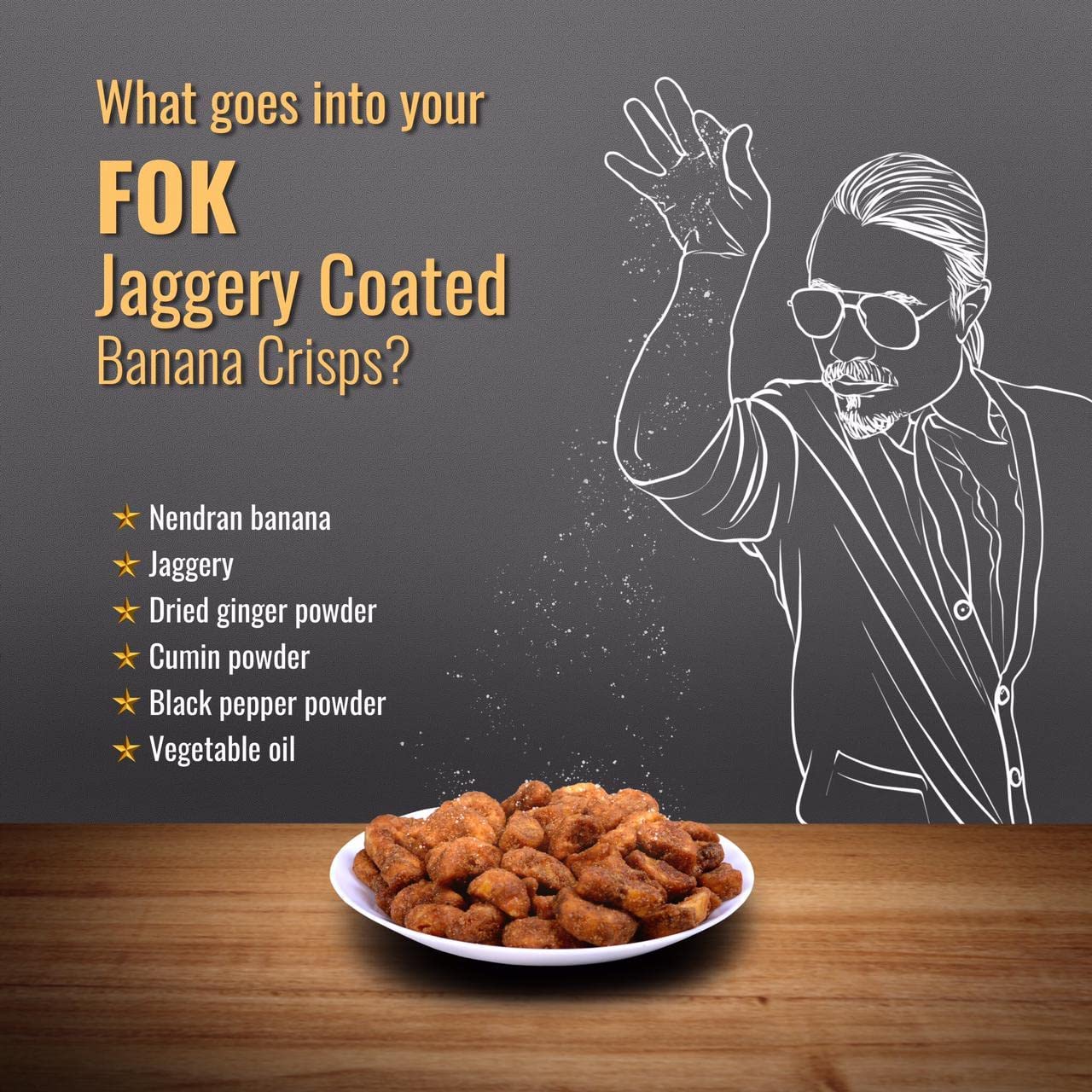 FLAVORS OF KERALA (FOK) - Onam Special Combo | Kerala Banana Chips In Coconut Oil (500 GM) & Jaggery Coated Banana Chips (Sharkara Upperi) (500 GM) | - Image 3 thumbnail