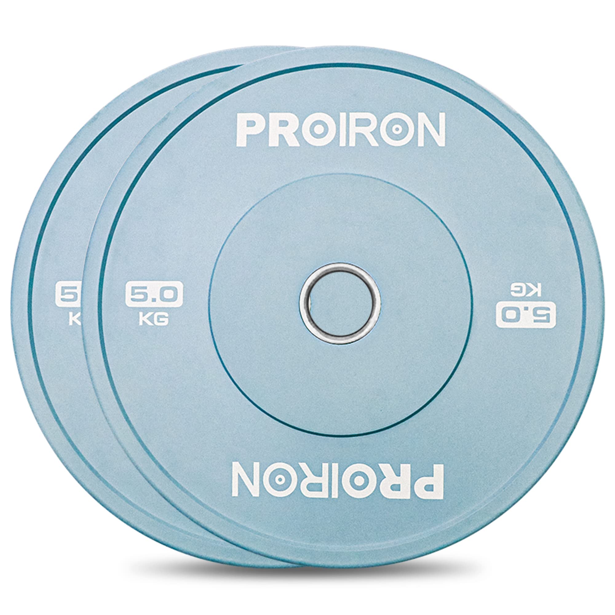 PROIRON Olympic Bumper Plates, 2" Solid Rubber Weight Plates for Barbell Strength Training and Weight Lifting, 5kg 10kg 15kg 20kg 25kg, Single or Pair