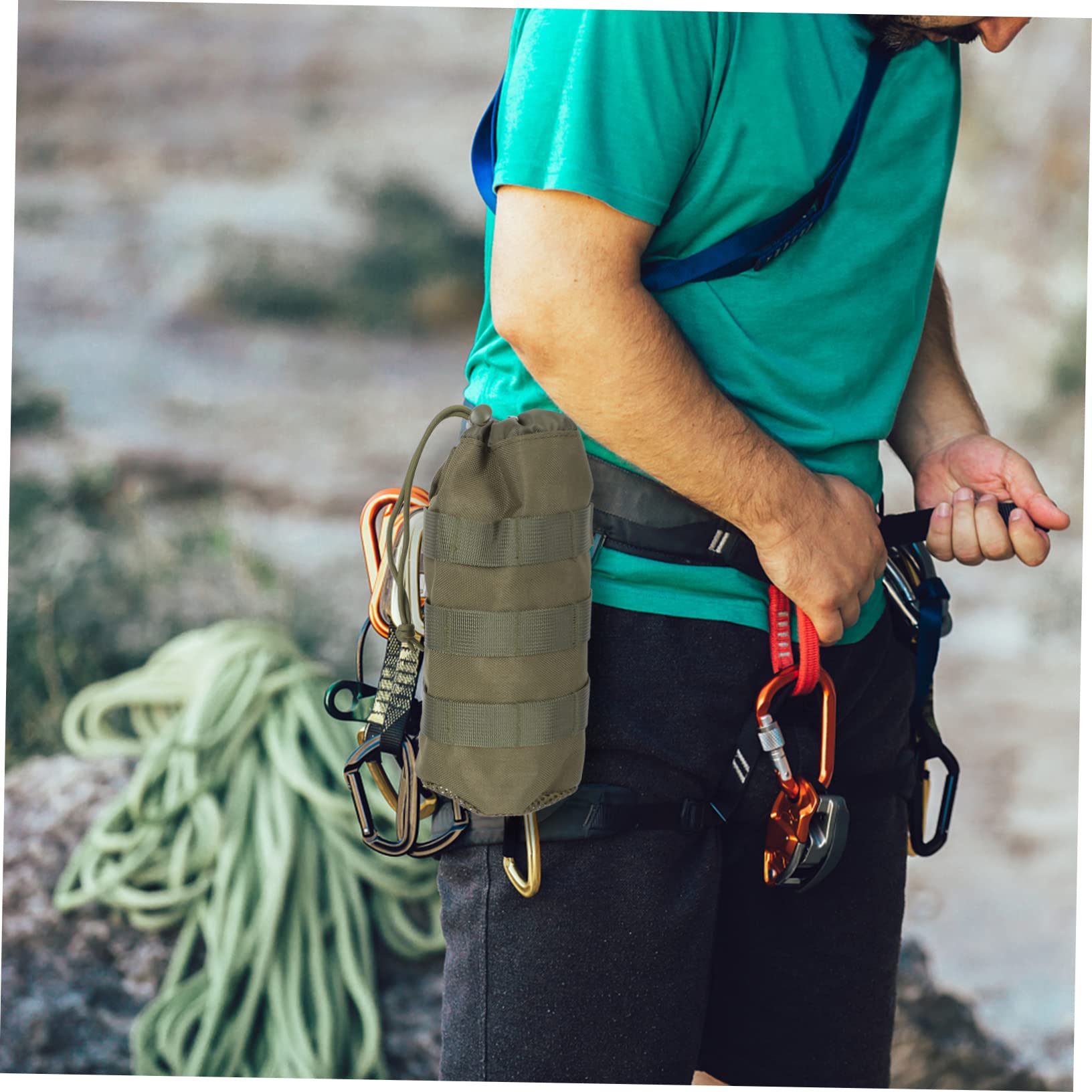 ifundom 3 Stück Tasche Für Wasserflaschen Träger Körper Tasche Für Trinkflaschen Halter Isoliert Sport Wandern Tragen Wasserflaschenschlinge Wasserflaschen-Organizer Armeegrün Nylon