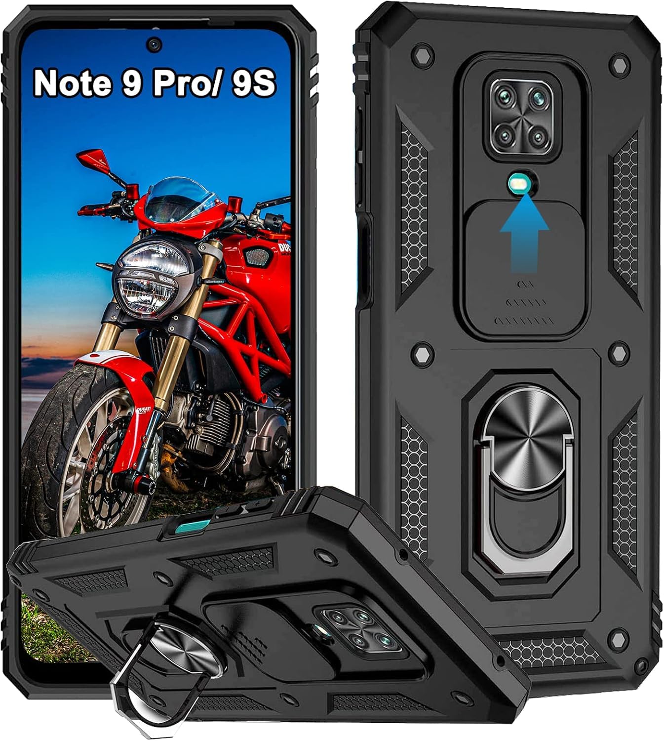 Avizar, Cover per Xiaomi Redmi Note 12S anello supporto silicone