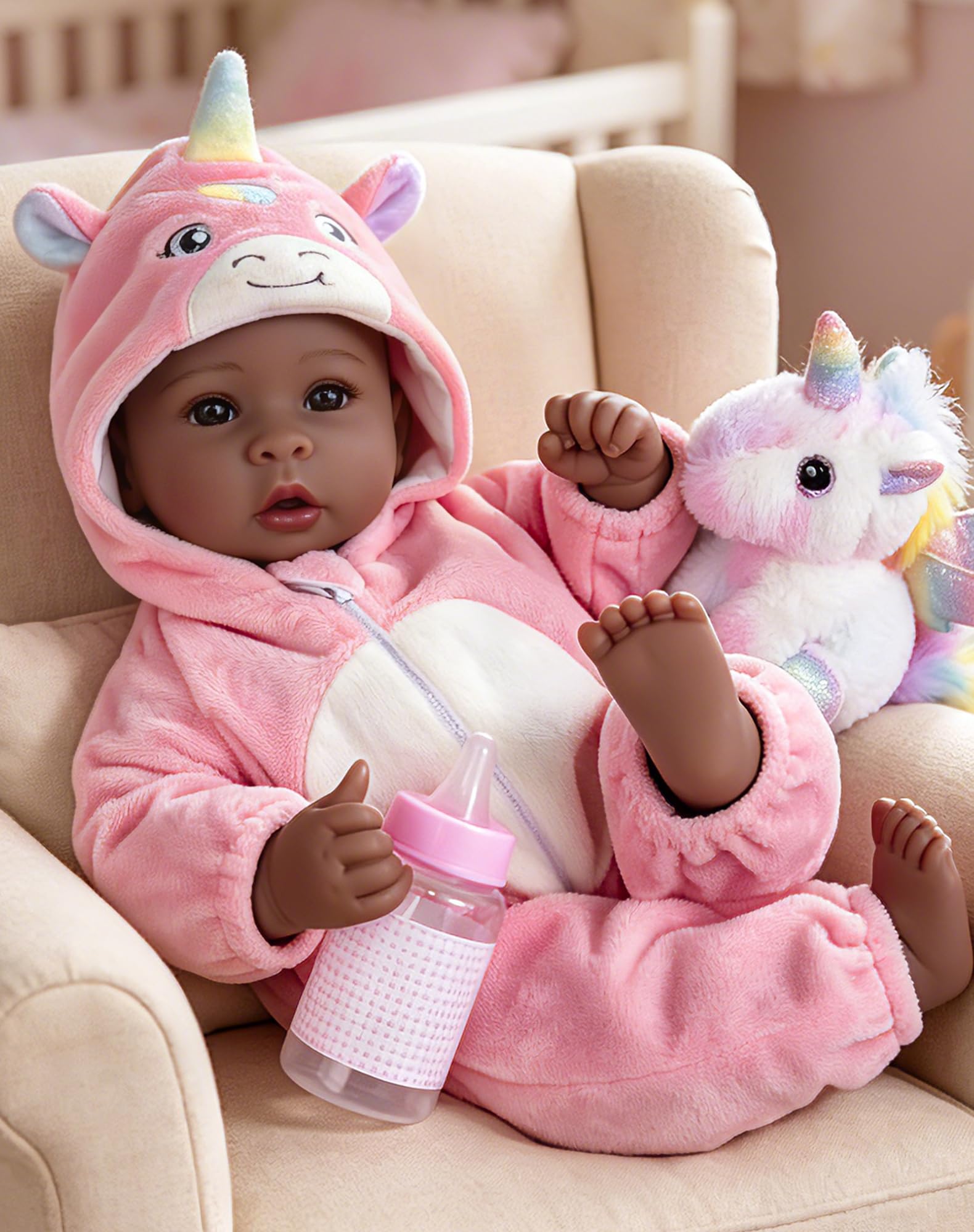 Amazon.com: Aori Realistic Baby Doll 17 Inch Black Baby Girl in