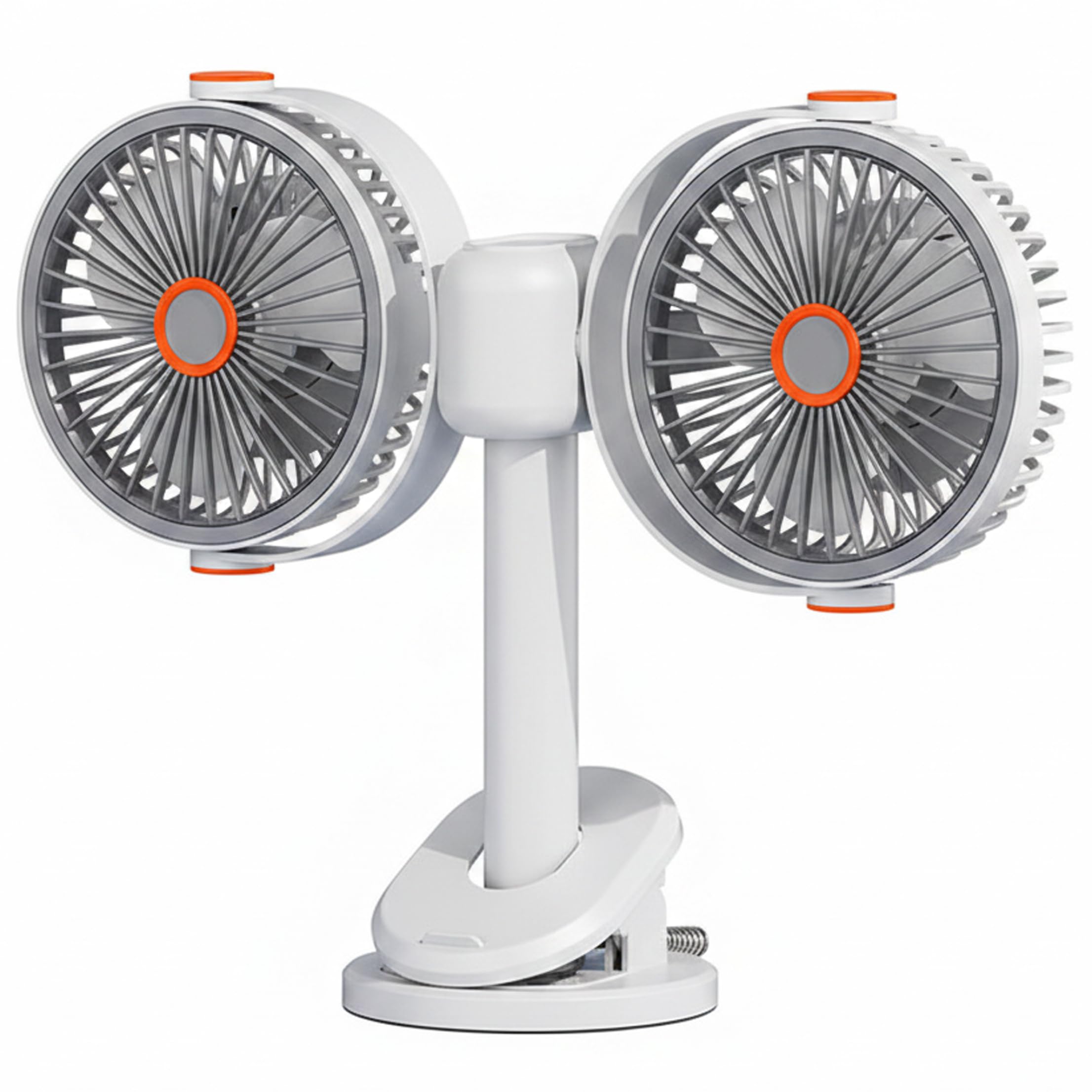 Ventilateur pour dortoir à double tête rotative avec pince de lit