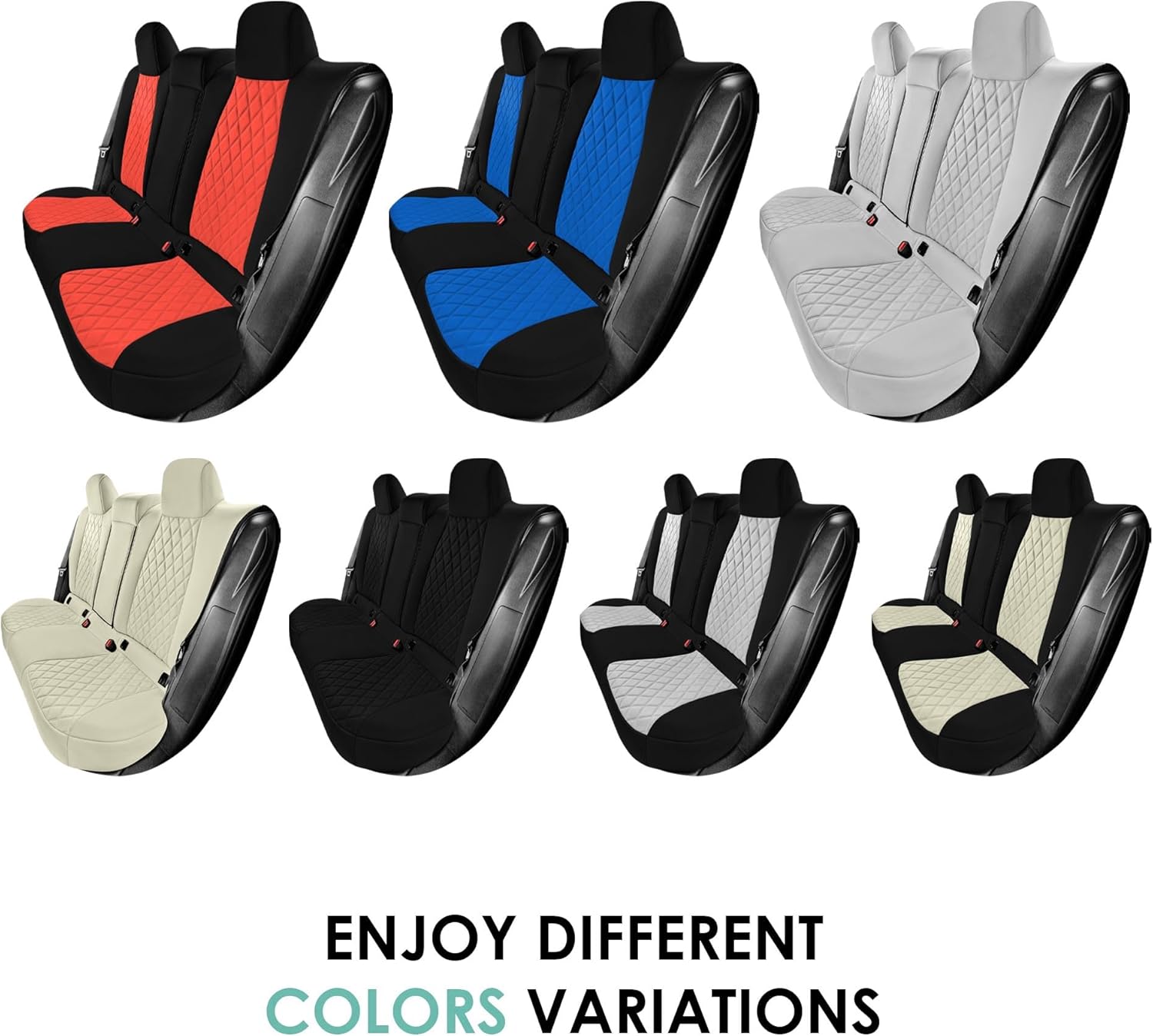 WYLF Custom Fit Seat Covers for 2020-2024 Toyota Corolla, Car Seat Covers Rear Set Toyota Accessories, BLACK Neoprene Seat Covers, Waterproof Car Seat Cover, Car Seat Covers for Sedan