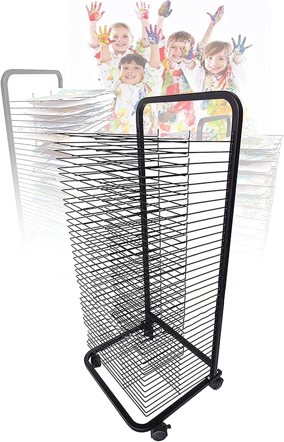 JYHHGDS Art Drying Rack for Classroom Drying Rack Mobile Art Drying Rack, 35-Story Drying Easel Art Studio, Educational Product Drying Rack, Space-Saving Shelf