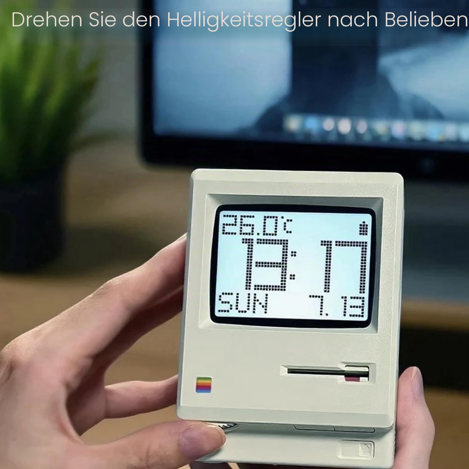 RayCue Maclock-Retro: Dieser Digitale USB-Wecker verbindet nahtlos Retro-Computer-Stil mit moderner Funktionalität