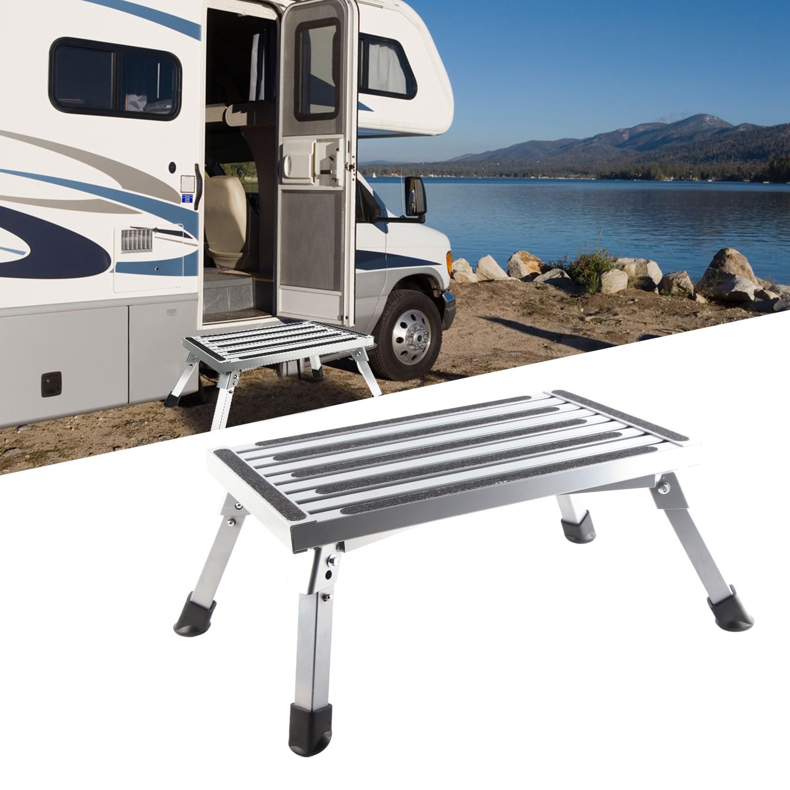 Sgabello Pieghevole BONTEC Regolabile A 3 Altezze - Portatile, Antiscivolo, Supporta 150 Kg - Foto 7