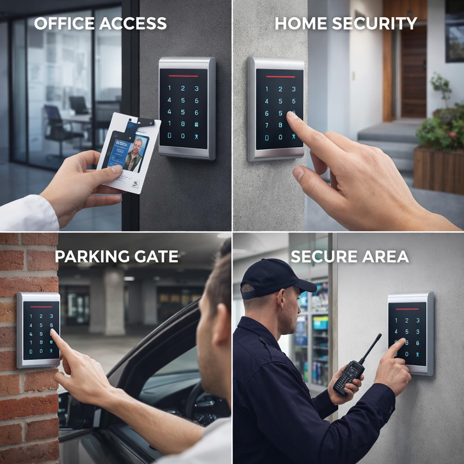 Zutrittskontrolle RFID – Zutrittskontroller mit Doppelfrequenz (ID + IC / NFC), Codeschloss mit beleuchteter Tastatur, IP68 wasserdicht, DC 12–24V, für Wohnung, Büro und Tor, + 10 Tag 125 kHz(2)