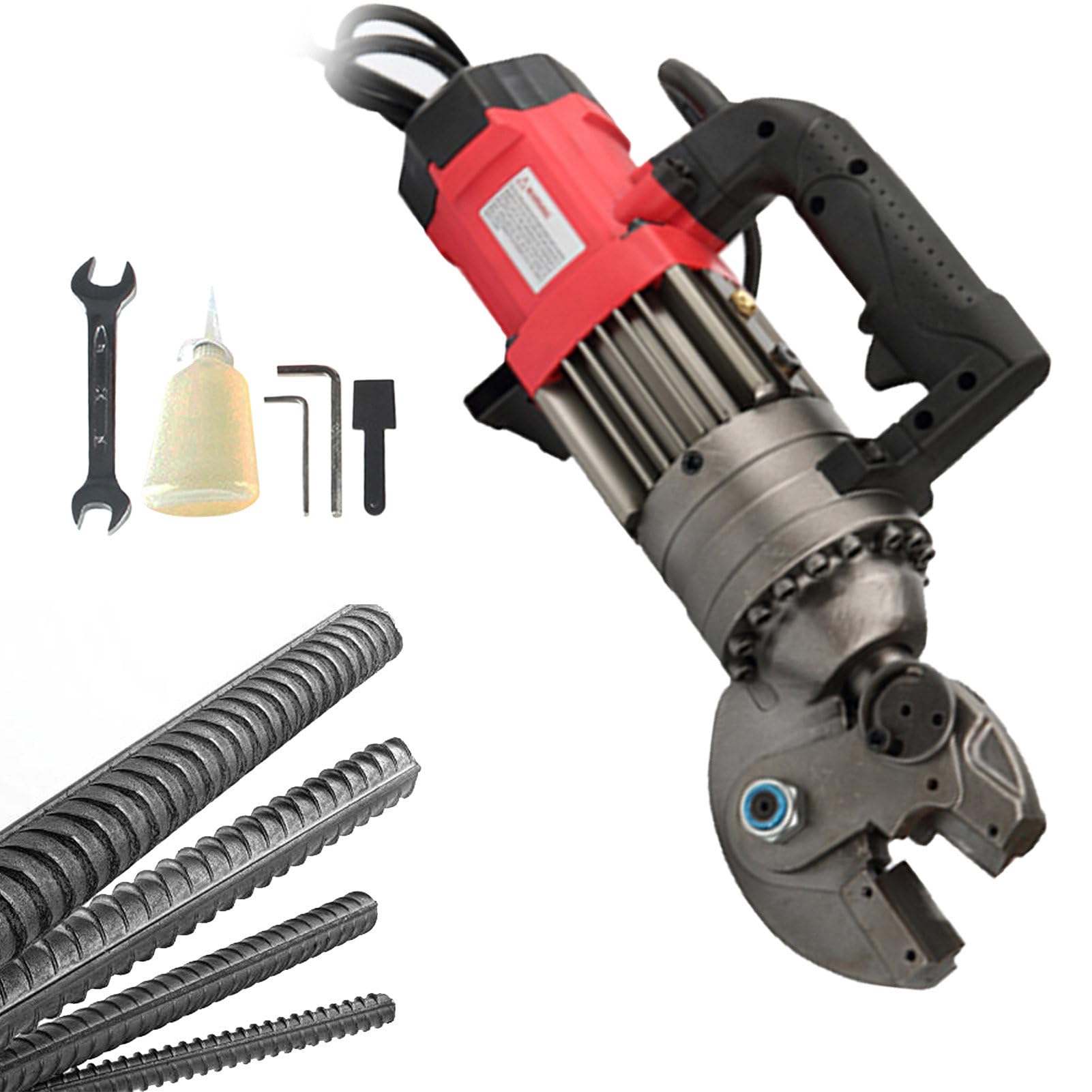 Máquina cortadora hidráulica eléctrica barras refuerzo,herramienta corte rápida barras refuerzo,velocidad corte 2-2,5s|Corte hasta 4-16mm,para barras refuerzo/barras acero/varillas acero,B