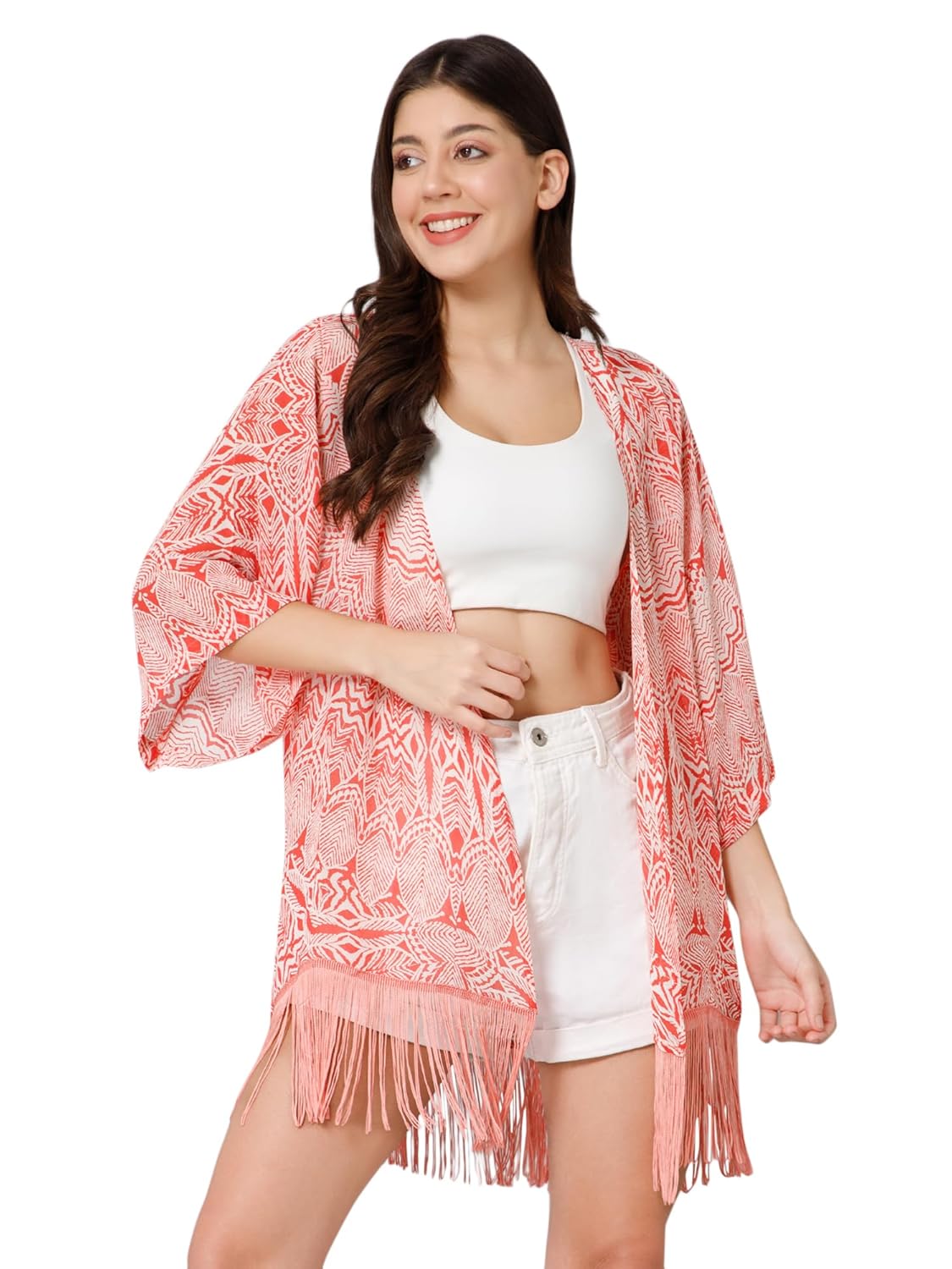 PURYS Women’s Pink Casual Shrug PURYS Women’s Pink Casual Shrug