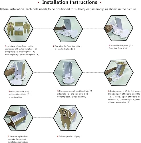 Miniatura 6 de WLWMCFXPWH Maceta de perro de dibujos animados 2023 con forma de perro, maceta para suculentas, maceta hecha a mano de PVC para plantas, cactus,