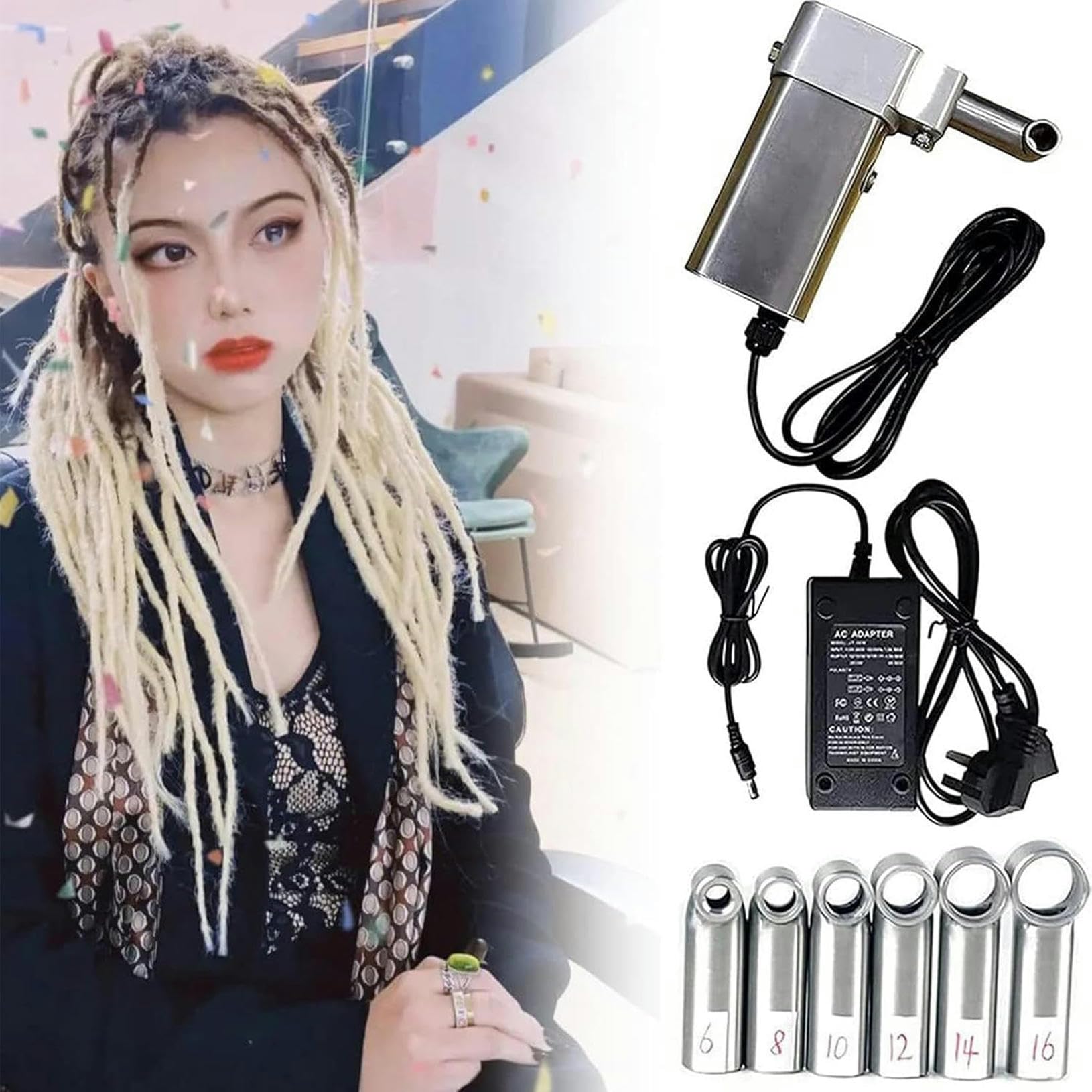 Machine à dreadlocks électrique portable tisseuse de boucles de cheveux
