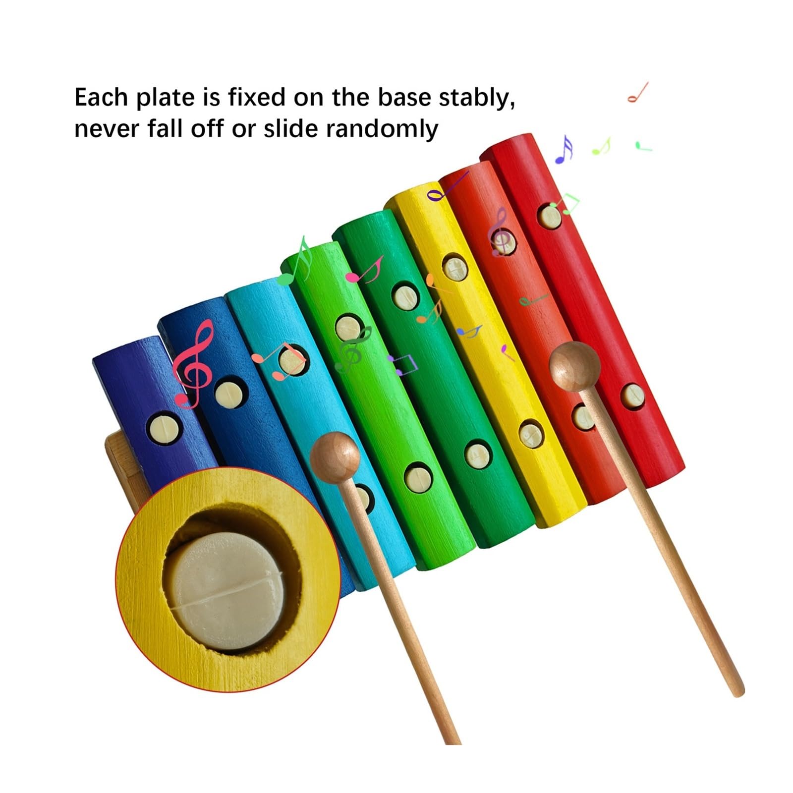 8 Notes Wooden Xylophone | Strumento musicale con mazze