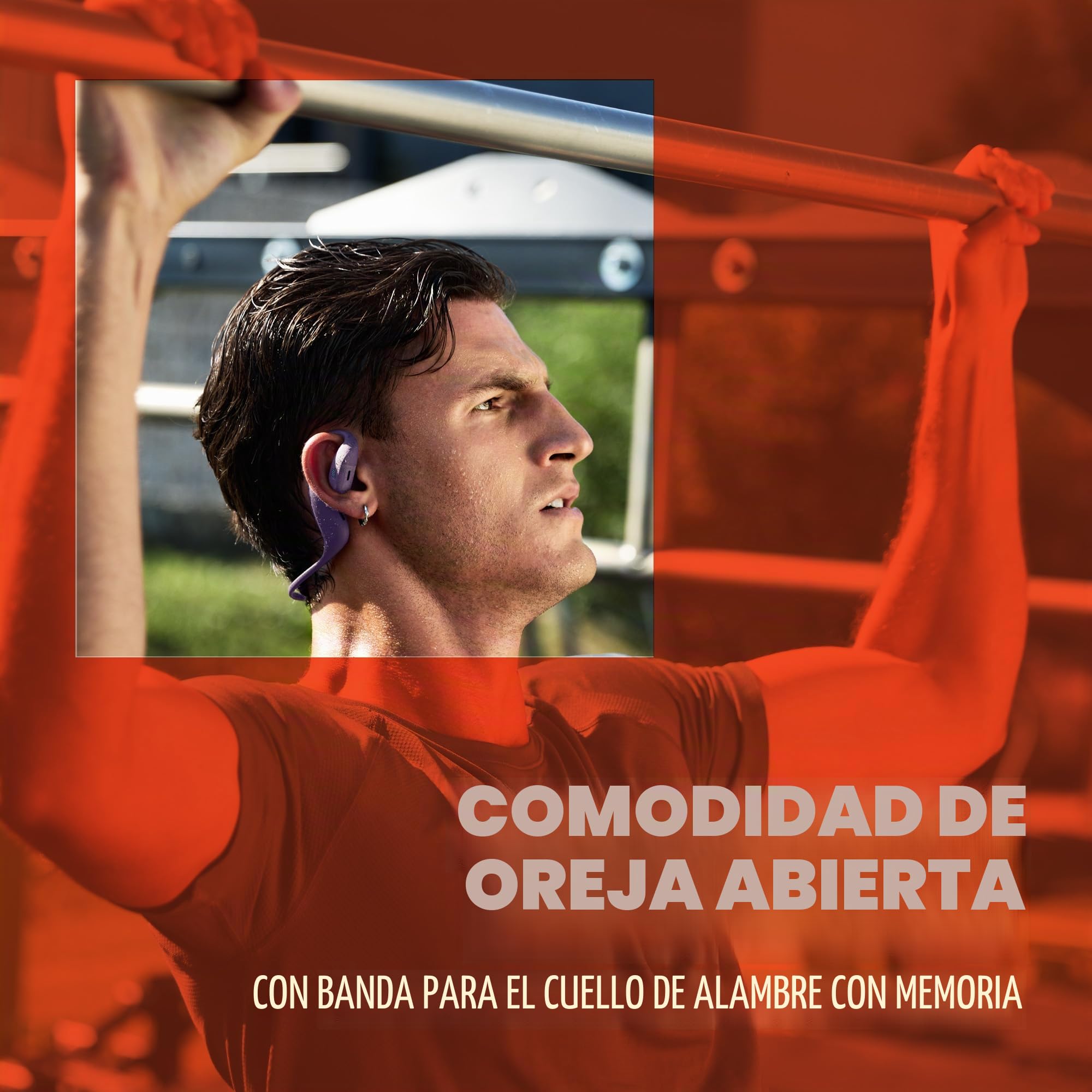 JBL Endurance Pace Auriculares Deportivos Open-Ear, Negro/Gris | Bluetooth, 10H de Autonomía, Banda para el Cuello con Memoria, Protección IP68 contra Agua y Polvo, Tecnología JBL OpenSound