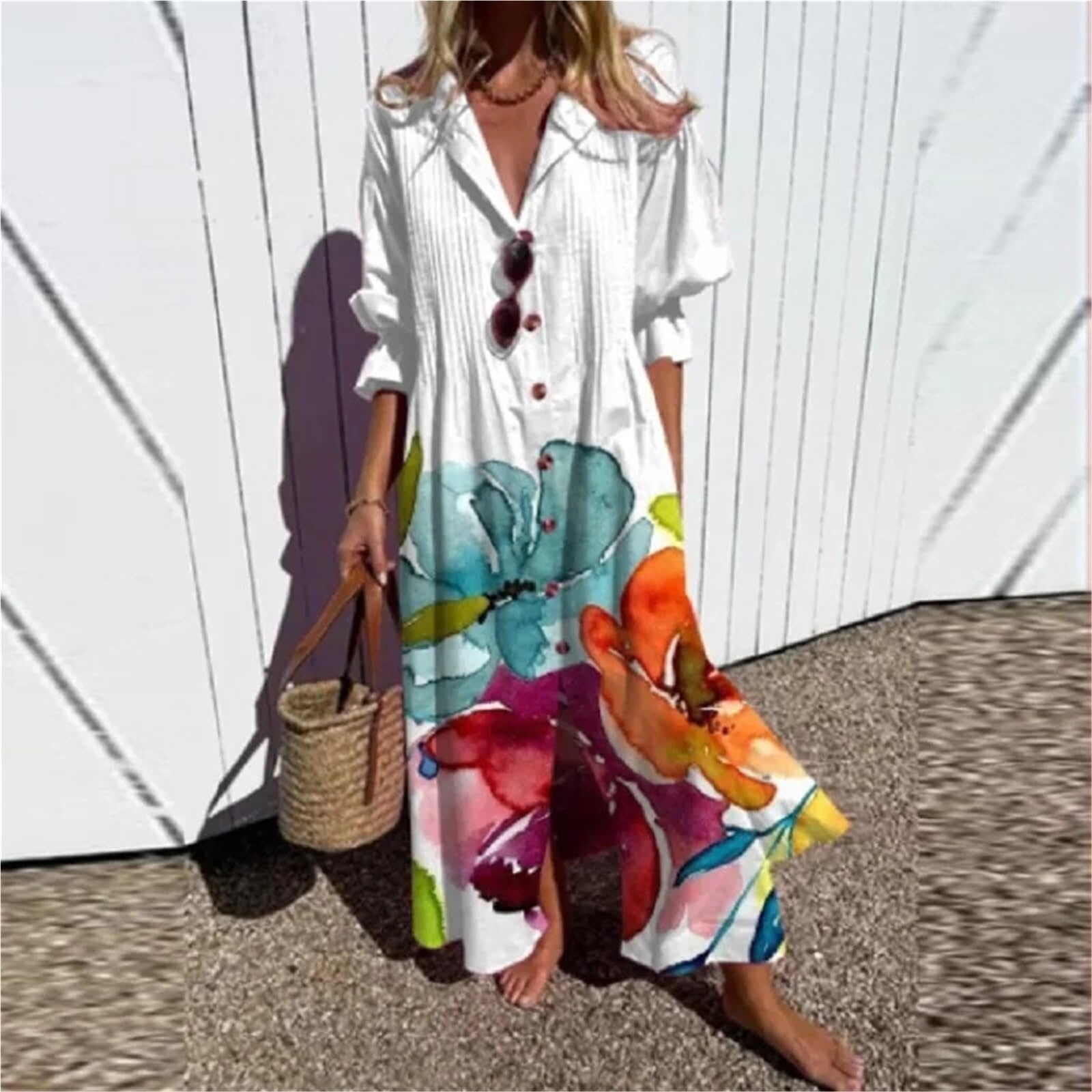 Vestido Playa Mujer Vestido Casual De Verano Vestidos for Mujer Impresión Playa Fiesta Vacaciones Largos for