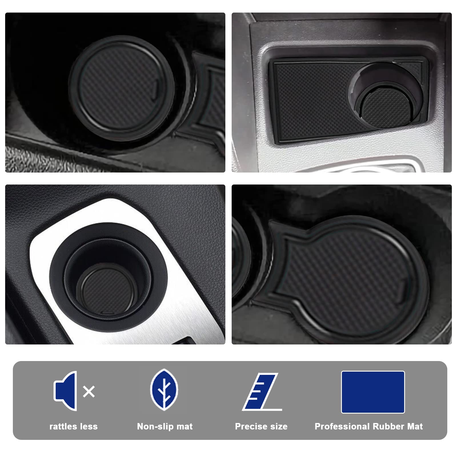 YEE PIN Tappetini Gomma Per Dacia Duster 2022 2023 2024 (Non 4x4) – Set Antiscivolo Per Portaoggetti E Console Centrale (Blu)