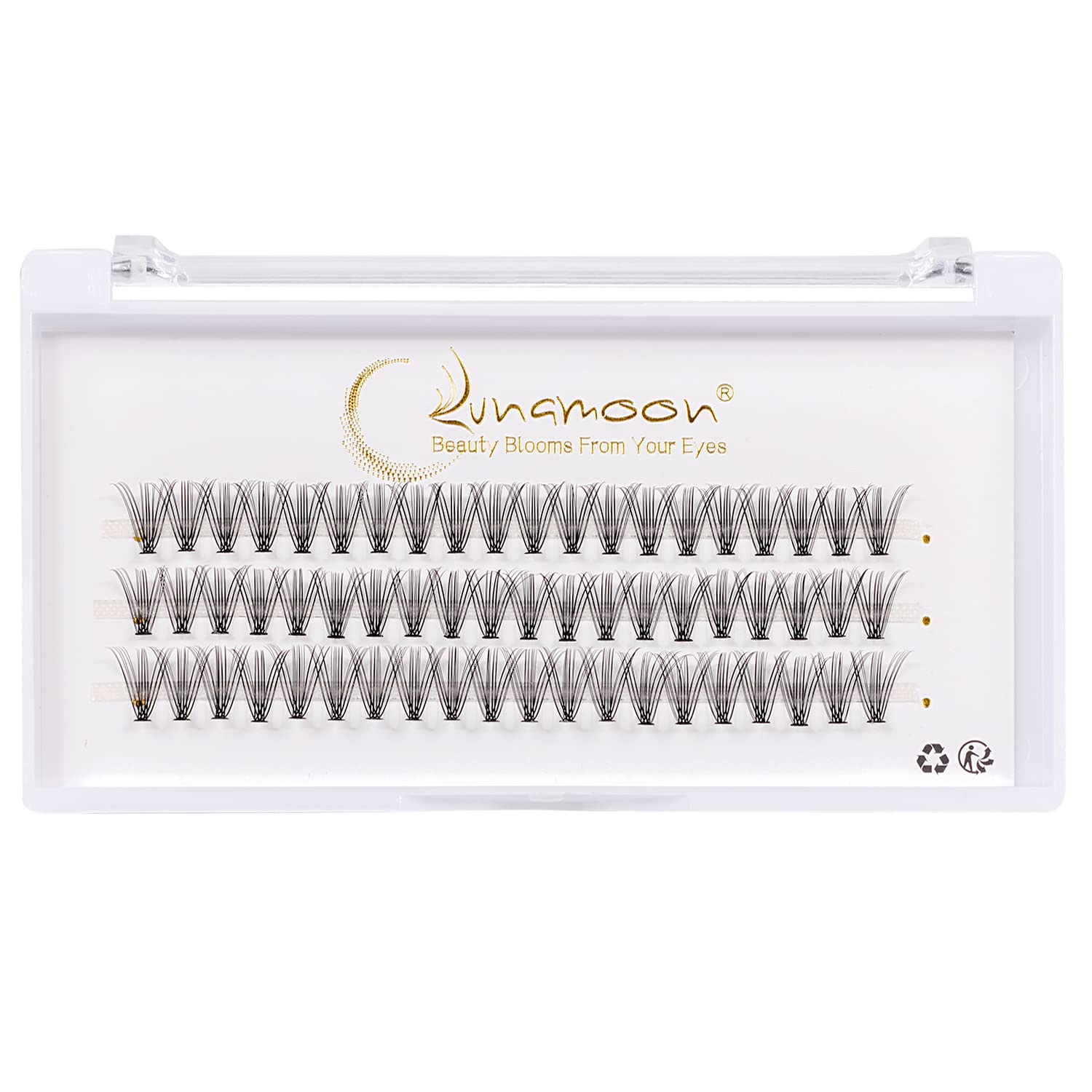 LunamoonDIY Cluster Eyelashes, Individual Eyelashes for Eyelash Extensions, DIY Individual Lashes, Eyelash Cluster Lashes, DIY Eyelash Extension (20D-D-0.07, 10 mm x 3)