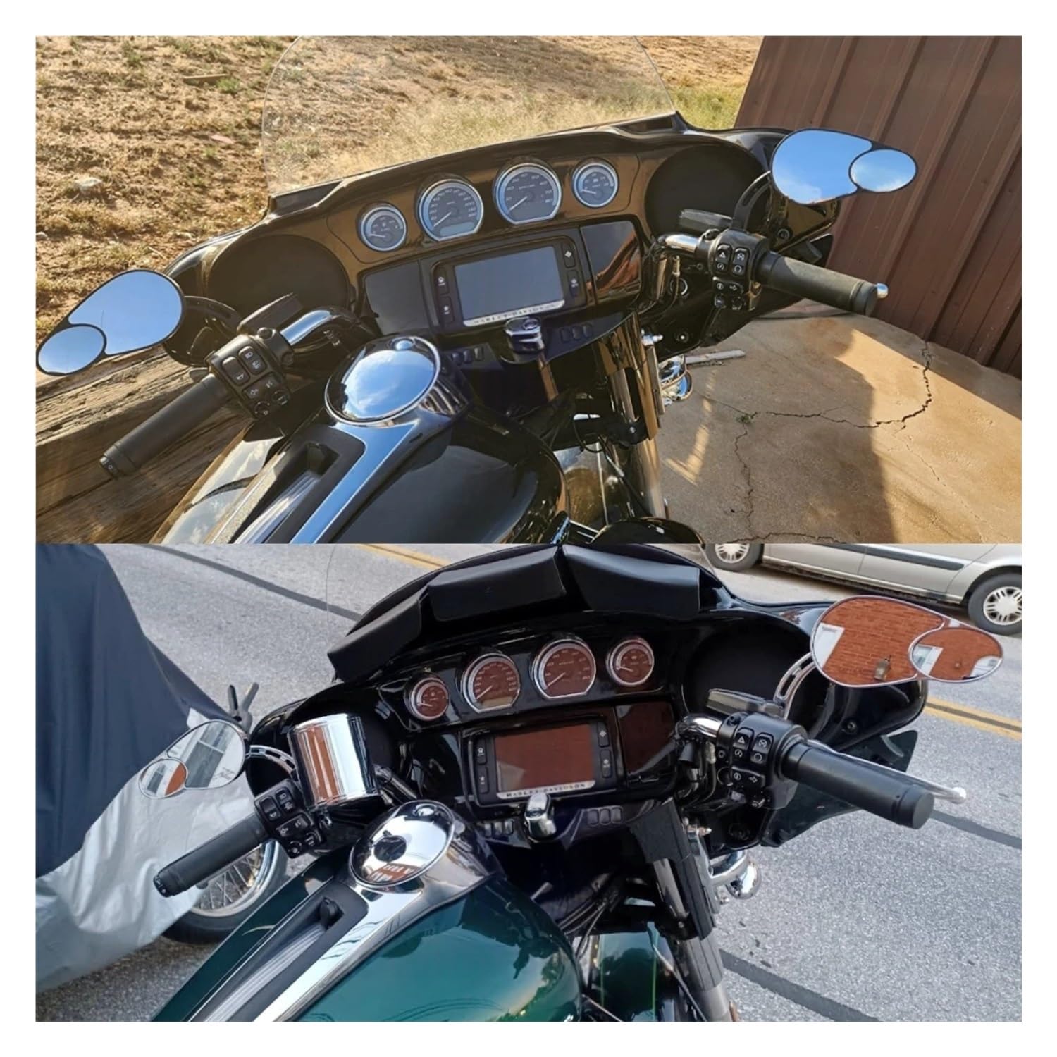 Rétroviseurs Latéraux Arrière De Motos pour Har&Ley pour Hon&da Road King Touring Sportster Fat Boy Softail Bobber Chopper Street Glide Rétroviseurs Moto