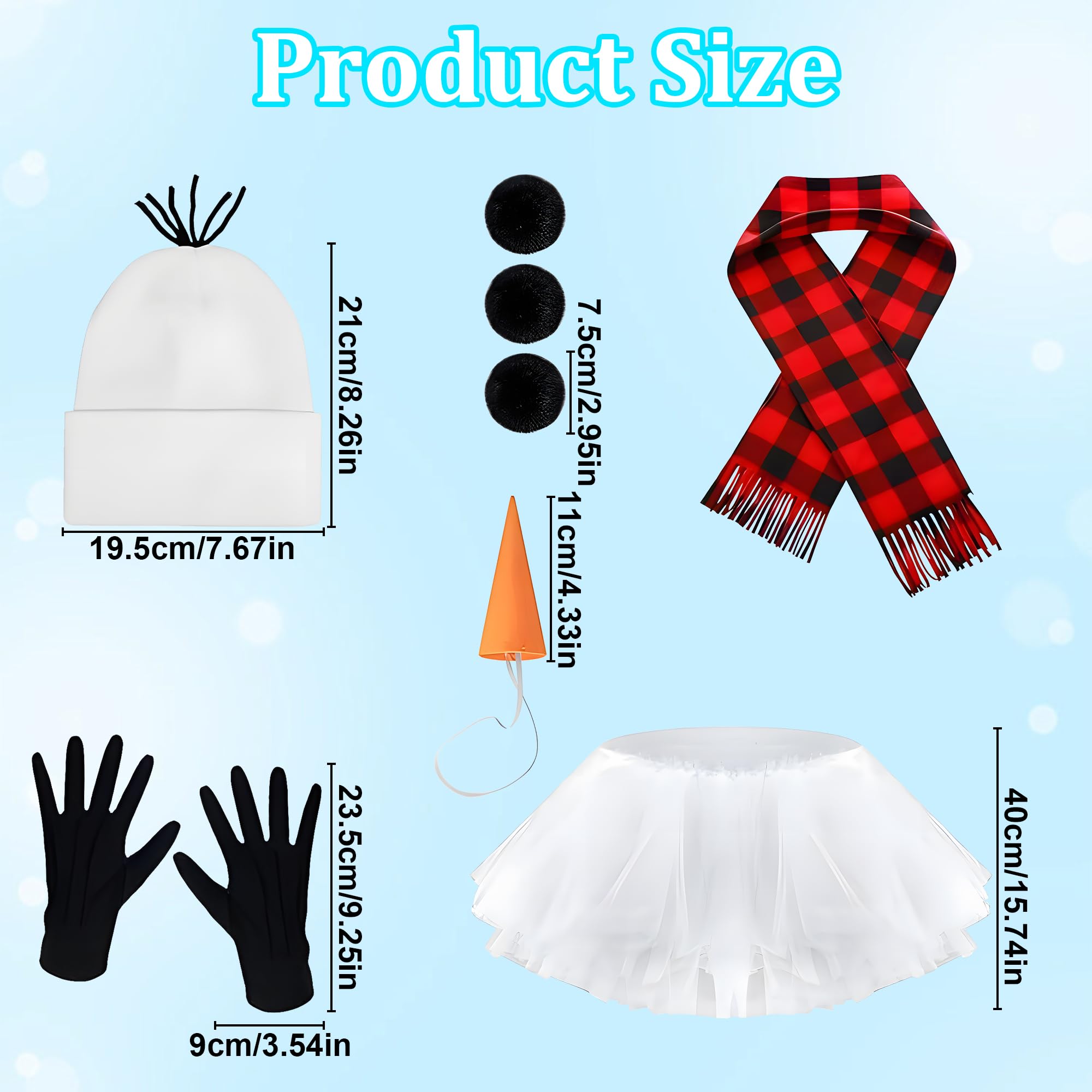 cadelon 8pcs Snowman Costume Set for Adult Women - Premium Material, Fashionable Design, Perfect for Winter Parties - Image 2
