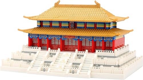 Miniatura 8 de wriyvngs Famosa arquitectura china micro bloques de construcción, modelo de colección Hall of Supreme Harmony para exhibición, 2166 piezas, juguetes