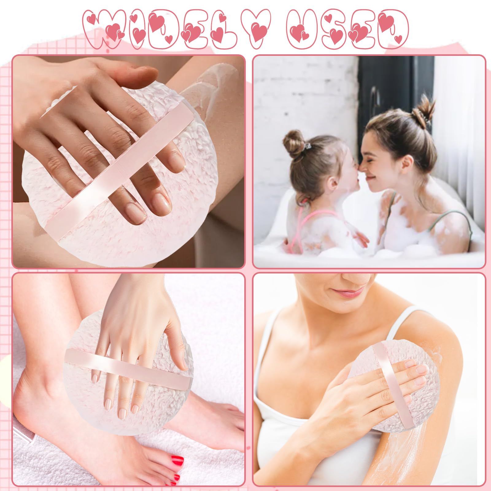 Grande Extra Soft Powder Puff con Contenitore di Polvere, Applicatore per il Corpo