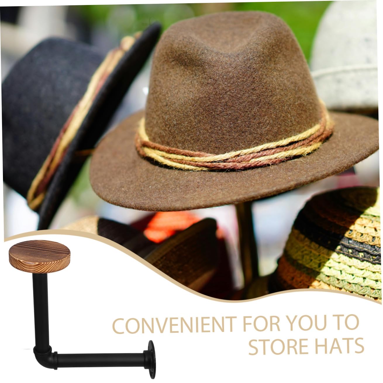 Abaodam Perchero De Pared Robusto Soporte Para Gorras Organizador Decorativo Para Hogar