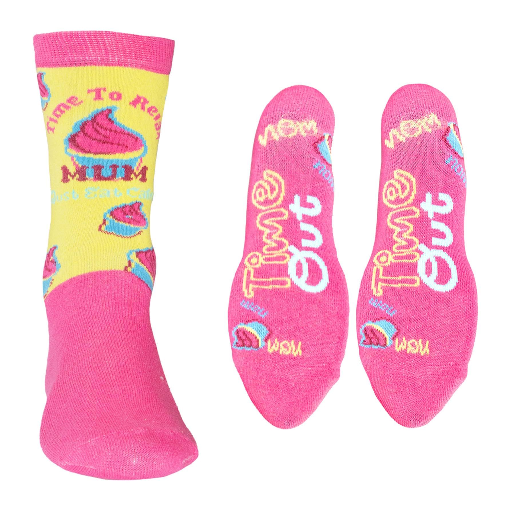Soxy "Time to Relax Mum Socks – Mother's Day Gift for Mums Who Deserve a Break - Sizes UK 4-6