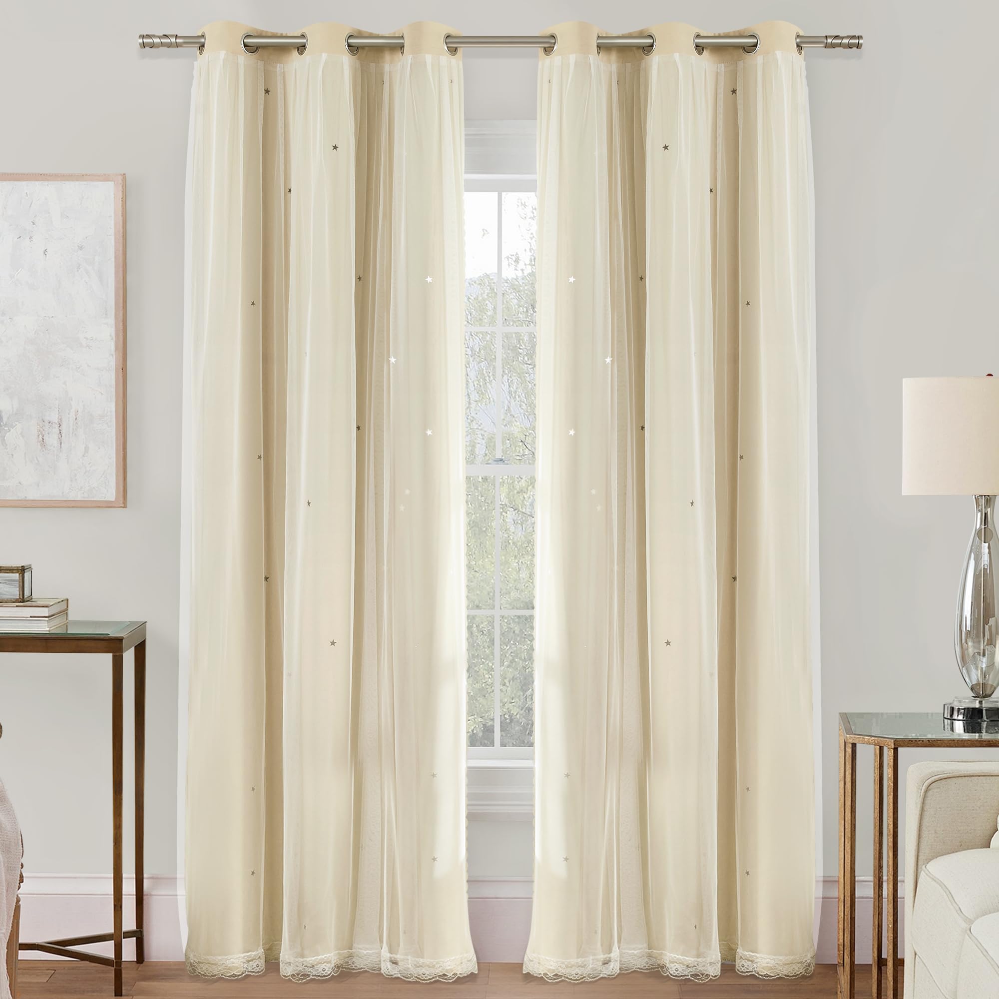 XiDi Curtains for Bedroom Decor Beige34/84/1