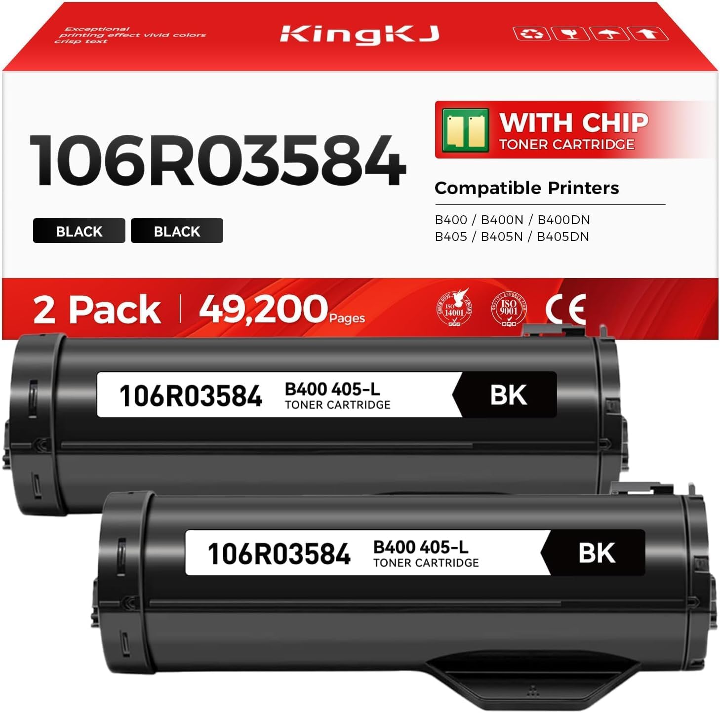 VersaLink B400 B405 106R03584 Black Toner Cartridge 2-Pack Replacement for Xerox 106R03580 106R03582 Toner Compatible with Xerox VersaLink B400 B400N B400DN B405 B405N B405DN Laser Printer Ink Copier