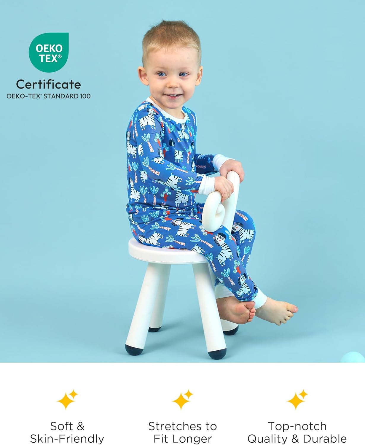 Bamboo-derived Viscose Toddler Boys' Sleepwear Long Sleeve 2 Pieces Boys' Pajama Sets - Image 5