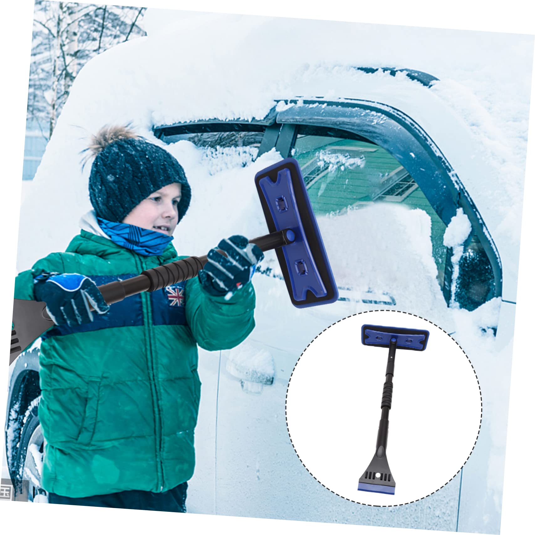 DOITOOL Grattoir à Neige pour Pare-Brise de Voiture, 1 Set Bleu