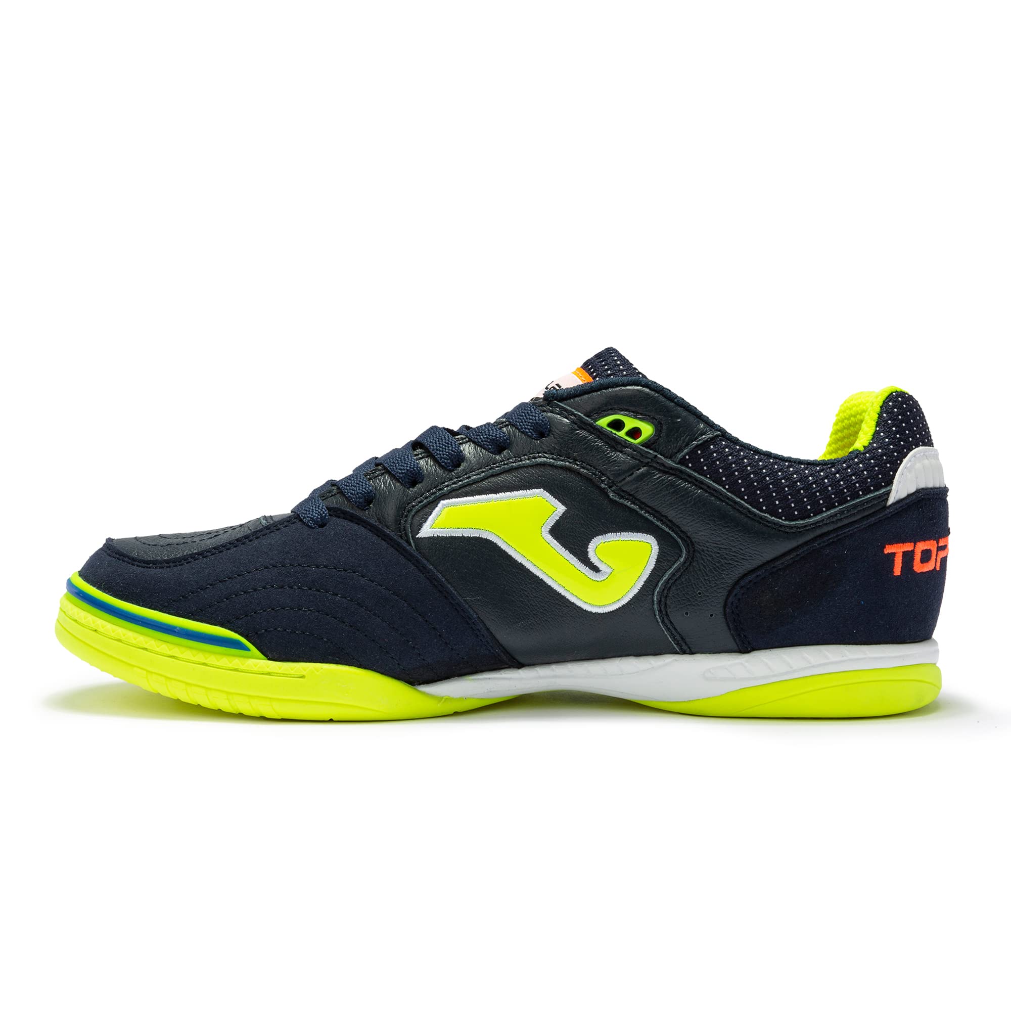 Joma Top Flex, Zapatilla de fútbol Sala, Azul Marino-Verde Flúor