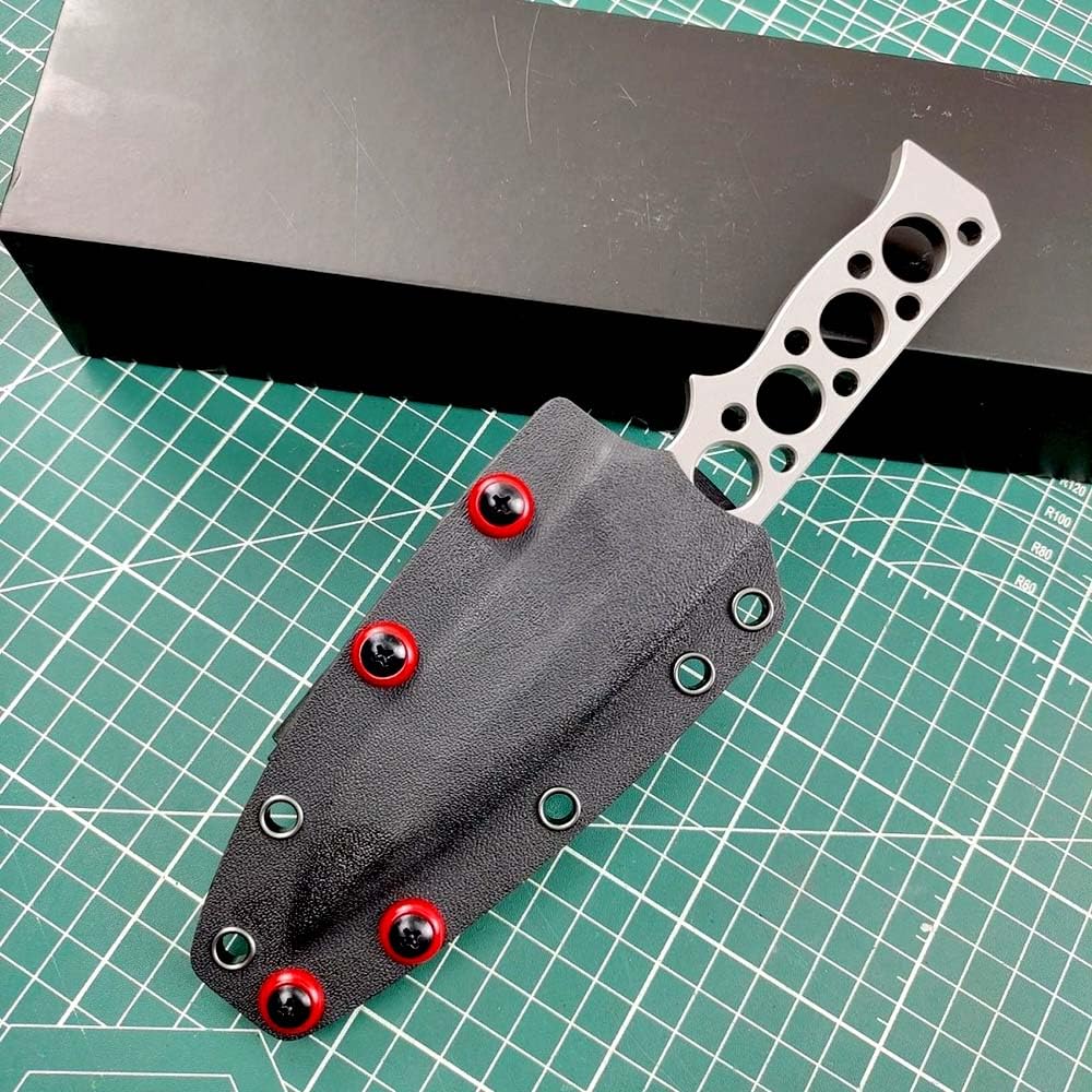 Festes Gegen Full Tang messer Edc Outdoor Jagdmesser Feststehende klinge tanto, gegen Einhandmesser, Gerade scharfe edelstahl messer DC53, survival neck knife, Gürtelmesser mit Kydex scheide, 21 cm
