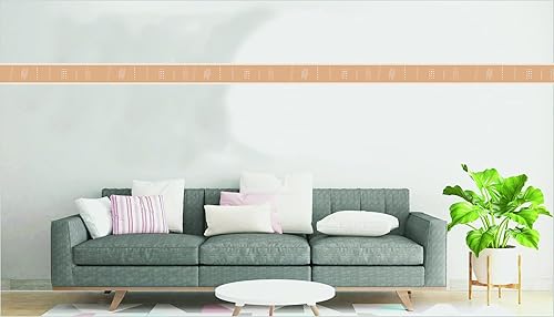 Miniatura 4 de Dundee Deco DDAZBD9089 - Borde de papel tapiz para despegar y pegar, diseño retro de puntos blancos tostados, 15 x 7 pulgadas (1.8 x 7.0 in),