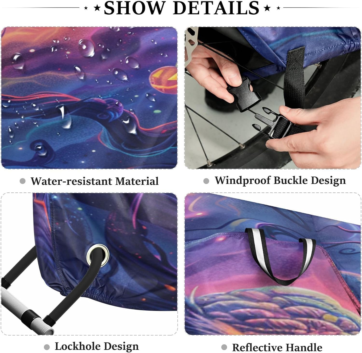 ALAZA Owl Halloween Bats Bike Cover Waterproof Outdoor Ebike Bicycle Covers Tarp Protection for 1/2 Bikes, Sun UV Dust Wind Proof