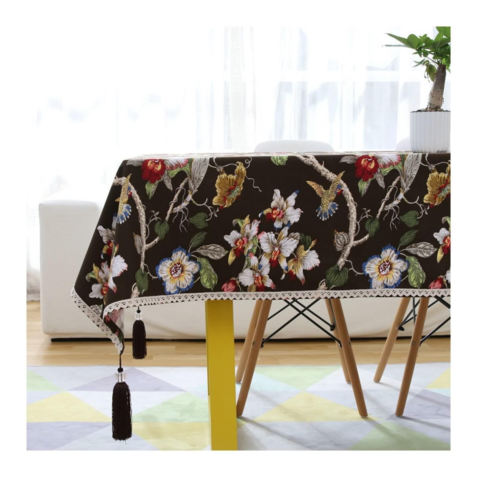 Tovaglia Cotone 140X240, Tovaglia Tavolo Festa Caffè Floreale Copritavolo per Soggiorno Cucina