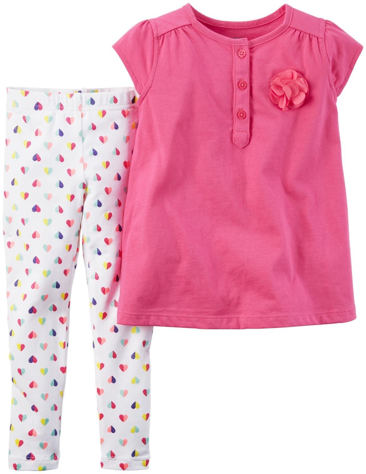 Carter's 2 Pc Playwear Sets, Bright Pink, 9 Months