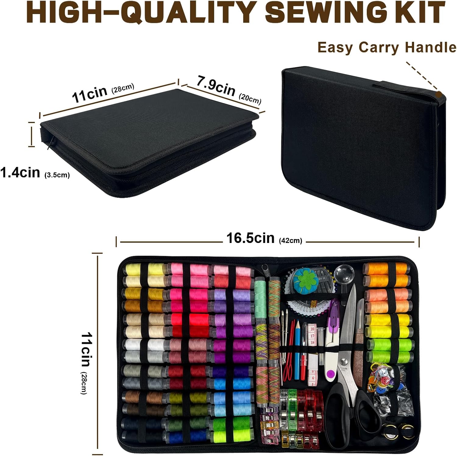 305Pcs Sewing Kit for Adults, 56Color Thread Spools, Portable Needle and Thread Kit for Sewing, with Scissors and Accessories for Adults, Beginner, Home, Travel, Emergency Sewing Kits