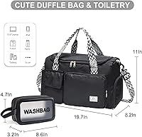 Vista 300 de Pequeña bolsa de gimnasio para mujer, bolsa de viaje con compartimento para zapatos