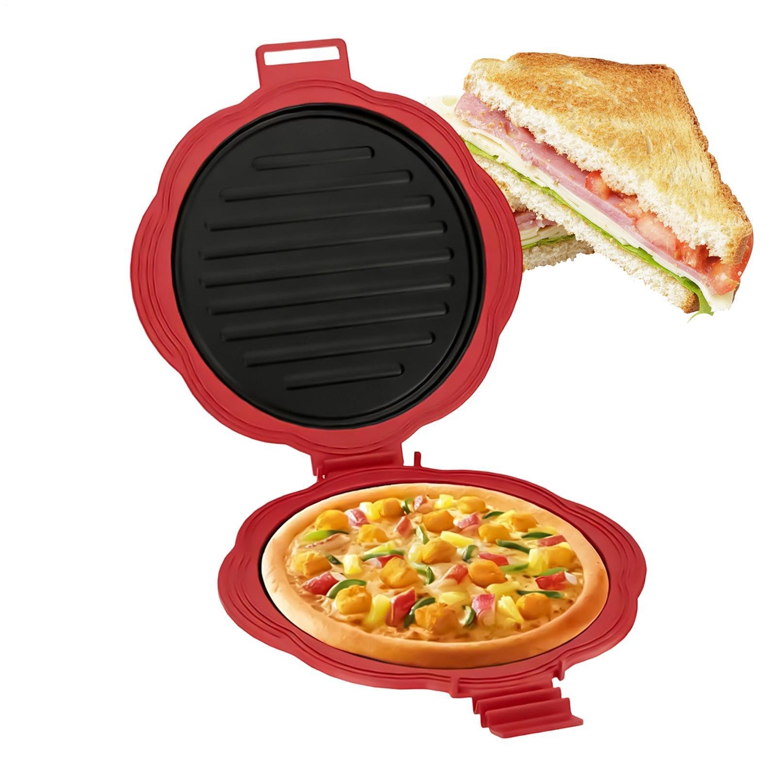 Elektryczny Opiekacz do Kanapek Szybkie Nagrzewanie, Dwustronne Płyty | Opiekacz Kanapkowy do Mini Gofrów Śniadaniowych Omletów Przekąsek Burgerów Na Śniadanie, Burgery