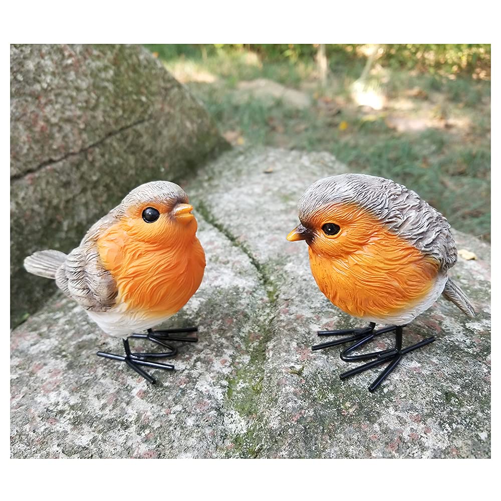 JniGonos Resin Robin Bird Garden Decoration Statues for Yard and Patio Lawn Home