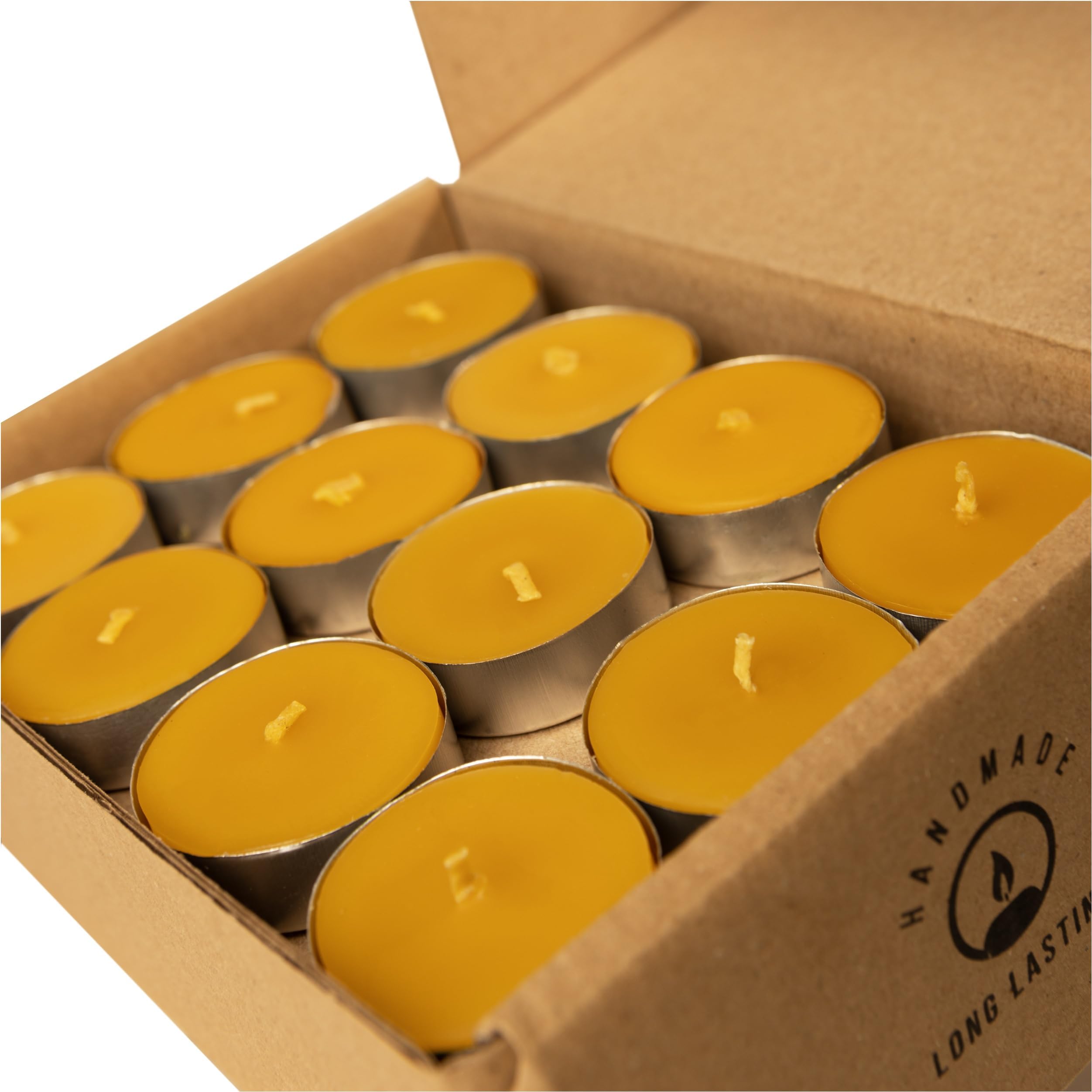Beeswax Candle Works, 6Hour Tea Lights (Pack of 60) Clear