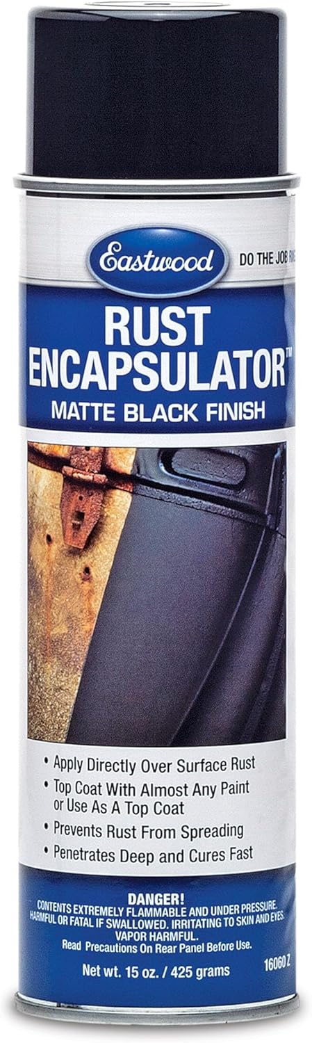 Eastwood Rust Encapsulator Aerosol | Quick Drying with UV Resistance and Heat Resistance up to 400 Degrees Fahrenheit | 15 Oz. Black | 12 Pack