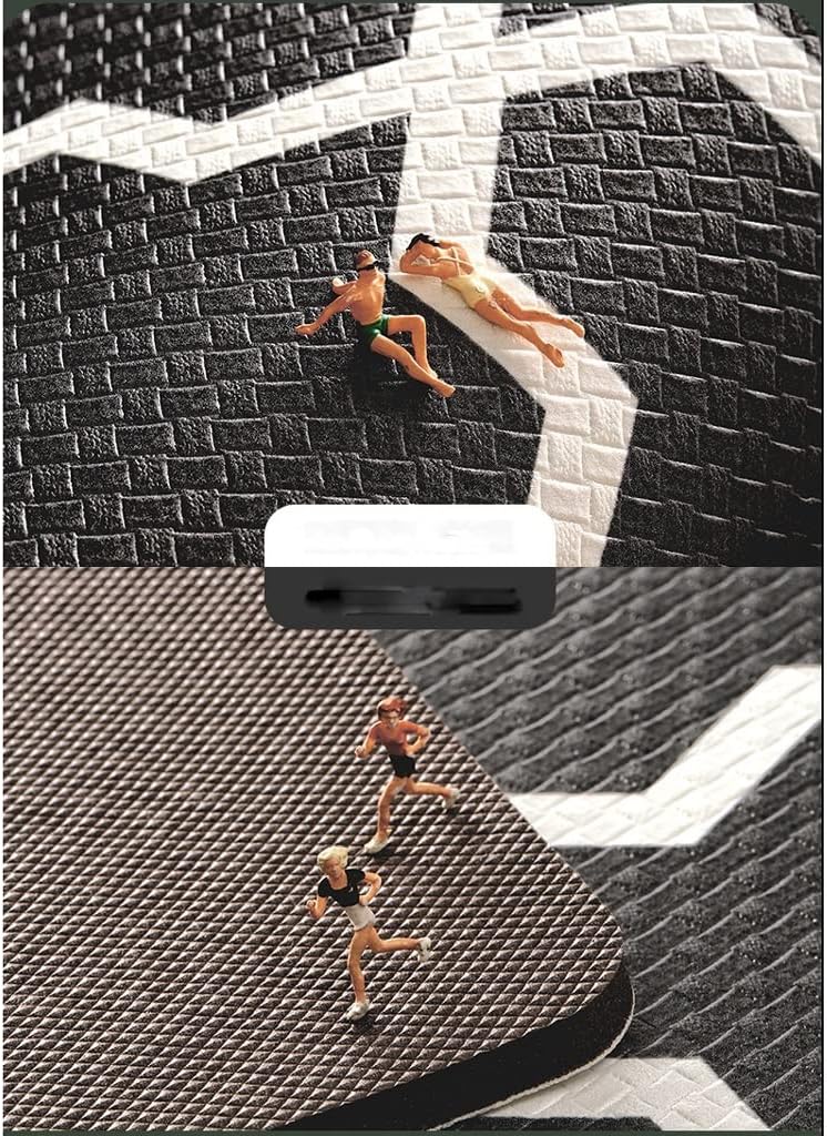 Kitchen Mat Geometric Pattern Leather Mats for Anti-Fatigue Proof and Oil-Proof Rugs